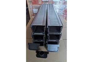 ASTON BUILDING SUPPLIES LTD Aston Drainage Channel Driveway & Patios 6mtr Galvanised Steel Grating + Free Accessories (6 Drainage Channel)