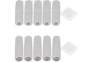 VISSQH 10 Piezas Cilindrica AAA a AA Adaptador convertidor baterías Titular