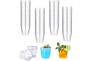RICOFOT Verrine Plastique Aperitif, 100 Pièces, Empilable, Réutilisable, Idéal pour Servir des Desserts des Buffets et des Amuse Gueules