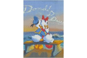 DAJMAIEZ 5D DIY Pintura de Diamante, Diamond Art Painting Taladro Completo Kit, Bordado de Diamantes Cristal Diamante por Números para Niños Adultos, Decoración de Pared del Hogar - amantes del pato
