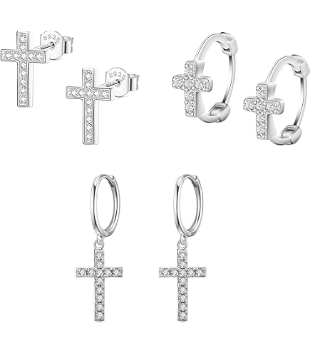 Orecchini a cerchio mini croce in argento sterling S925 – The Korean Fashion