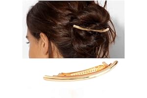 Cybche Einfache gebogene Haarspangen Gold Metall Dekorative Barrette Schmuck Für Frauen(gold2)