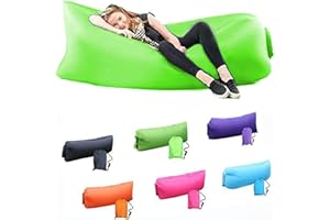 DERJLY Gonflable Canapé Chaise Longue - Imperméable - Anti-fuites d'air avec Paquet Portable Air Sofa Air Bag, pour Voyager, Camping, Randonnée, Piscine et Parties de Plage