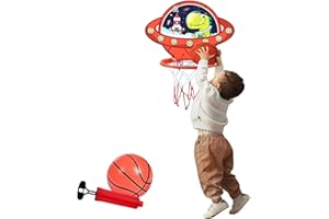 COO11 Kids Wall Mount Basketball Hoop Backboard Set for Indoor Outdoor Over Door Sports Fun Game Includes Basket Ball Ring & Pump for Toddlers Ages 3+