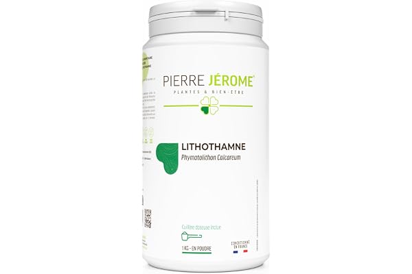 Lithothamne en Poudre Pierre Jérôme - 1000 G - Algue Rouge, Calcium Marin Naturel - Complément Os, Articulations, Equilibre Acido Basique - 1 KG - 1000 Jours