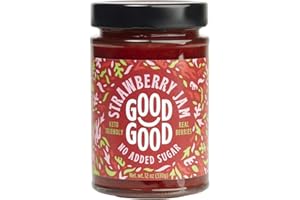 GOOD GOOD Strawberry Jam - No Added Sugar - Low Calorie - Gluten Free and Vegan - Diabetic and Keto Friendly - 12oz / 330g (Pack of 1)