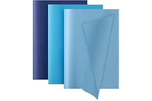 TINOALY 60 Feuilles de Papier de Soie Bleu, Papier d'Emballage Bleu Dégradé Papier de Soie Bleu 3 Couleurs Papier de Soie d'Hiver pour Noël Décoration de Fête d'Anniversaire