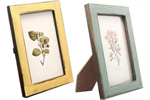 WUUOOEI Marcos de Fotos Rusticos, 2 Pcs Portafotos de Madera, Marcos de Fotos con Soporte, Portaretratos Vintage Decoracion, Portaretratos Mesa, para Sala de Estar, Porche, Sala de Estar, Bar, Comedor