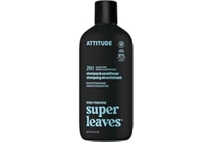 ATTITUDE Men's Shampoo and Conditioner 2-in-1, Scalp Care for Build Up and Oily Hair, 97% Natural Origin Ingredients, EWG Verified, Eucalyptus & Sage, 415 mL