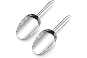 Herogo Mehlschaufel, Edelstahl Eisschaufel 2er-Set, 18x6 cm, Eisportionierer Abfüllschaufel Kaffeeschaufel für Küche, Bar, Hochzeit, Mehl, Futter, Lebensmittel, Süßigkeiten, Spülmaschinenfest