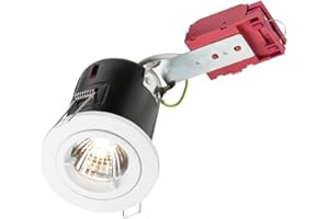 Knightsbridge Fixed GU10 230V 50W IC Fire-Rated Downlight-White, Metal