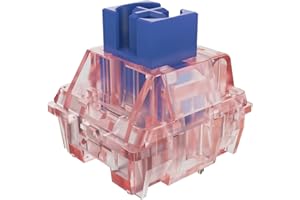 MAGIC-REFINER Interruttore Tastiera Meccanica, Switches Lineare Ultraleggero, 3 Pin 37gf, SMD Esposto Nord, Coperchio Trasparente, Interruttore MX per Tastiera Gaming(Rosa Corallo, 45 PCs Lubrificato)