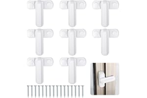 TEOKANTZ 8 Stück Fenstersicherung Einbruchschutz, Fenstersicherung mit 16 Schrauben, Fensterriegel für Upvc Fenster und Holzfenster