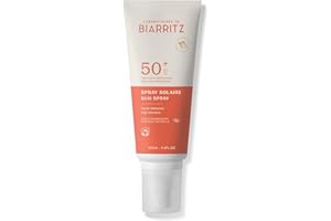 LABORATOIRE DE BIARRITZ Laboratoires de Biarritz - Crème Solaire en Spray - SPF50+ - Certifiée Bio - Visage et Corps - Bébé, Enfant et Adulte - Texture Fluide et Légère - 100 ml - Fabriqué en France