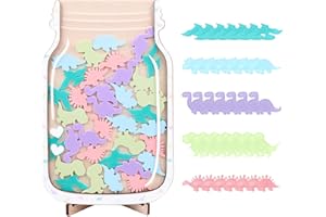 TIETOY Reward Jar with 25 Dinosaur, Colorful Dinosaur Star Jar Reward System for Children Behaviour Wooden Flat Positive Children Reward Chart for Potty Training Home Classroom Ornaments Kids Prizes