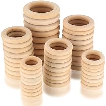 Craftdady Holzperlen Großes Loch – 60 Stück, Oval, Für Makramee & Schmuck