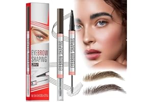 MEIRUIER Matita Per Sopracciglia Waterproof,Matita Microblading Sopracciglia,Testa Della Penna a Quattro Punte Matita Sopracciglia Crea Sopracciglia Dall'aspetto Naturale Senza Sforzo (03 & Marrone Scuro)