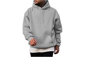 Wyongtao Sweat A Capuche Homme Grandes Tailles,Hoodie Homme De Sport,Pull Unie Décontracté Confortable,Sweats À Capuche avec Poche Kangourou,Sweatshirts Hommes Sportif Streetwear Polyvalent