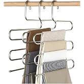 FETHİYE TOPTAN Pantalon Askısı Metalik Dolap İ&ccedil;i Akıllı Krom Askı &Ccedil;ok Katlı Pantolon Askısı (5 Katlı)