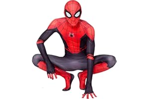 LGYCB Kinder Erwachsene Superhelden Kostüm Halloween Karneval Cosplay Anzug Spandex/Lycra 3D Druck Avengers Verkleidung Party Anzug Unisex-Overall Bekleidung,Spiderman-Adult M (165~175cm)