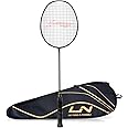 Li-Ning G - Force Superlite Max 10 Carbon Fibre Badminton Racket with Full Racket Cover | ltralite Carbon, Nano Power Frame & Precision Control Tech | 80 Grams | Maximum String Tension - 28lbs