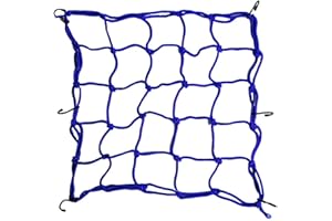 QIJIEFENCC Motorrad Gepäcknetz,Gepäcknetz Fahrrad,Gepäckspanner mit Haken Fahrrad,Gepäcknetz Elastisch,Helmnetz mit Haken,Fahrrad Spanngurt,Blau