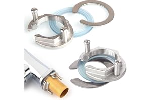 AMACOAM Zestaw nakrętek mocujących kran ze stali nierdzewnej, wymiennych nakrętek, aby zapobiec poluzowaniu się baterii kuchennych i łaziencek, złącze typu nakrętka z jednym otworem 31 mm