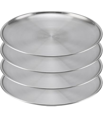 Lot De 6 Plaques à Pizza En Acier Inoxydable 26 Cm – Antiadhésives, Lave-vaisselle, Sain - 5