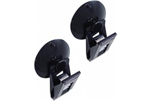 Zhouba 2 crochets à ventouse pour voiture, Maintien des pare-soleil, de vêtements, de rideaux, de tickets, Noir , Taille unique