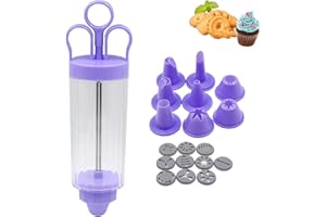 FANSEZQ Pistolet Presse à Biscuits Fabricant De Presse Stylo De Décoration De Gâteau, 10 Types De Outil De Décoration De Gâteau, Injecteur De Crème De Biscuit Monté Avec Embosseur De Gâteau Tubulaire