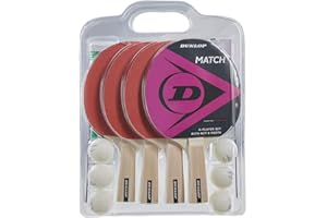 DUNLOP SPORTS Dunlop Match 4 Player - Juego de Tenis de Mesa (Incluye 4 Raquetas, Seis Bolas y Red)