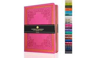 Victoria's Journals Tagebuch, Kunstleder, Vintage, Hardcover, liniertes Notizbuch, altmodisches Reisetagebuch, A5, Größe 14,5 x 20,5 cm