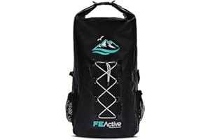 FE Active Zaino Ecolo Dry Bag – 30L impermeabile per uomini e donne per la pesca, la spiaggia, viaggiare, kit di sopravvivenza. Tasca per macchina fotografica, Accessori da pesca I Progettato in