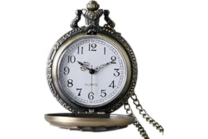 Avaner Orologio da Taschino al Quarzo con Catena Orologio da Tasca Uomo Donna,Stile Vintage con Colore Bronzo,