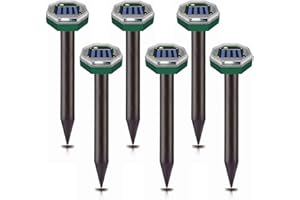RICHONOUR Solar Maulwurfschreck Ultraschall 6 Stück,Maulwurf vertreiber,wühlmäuse zu vertreiben,Maulwurfschreck für Vertreiben Wühlmäuse,Maulwurfabwehr ultraschall solar,Maulwurfschreck für Den Garten Rasen