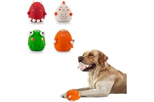 Esenlong Giocattolo Palla Cane con Squeak,4 Pezzi Morbidi Giocattoli ​interattivo da Lancio in Lattice in Gomma per Cani Squeak,per Animali Domestici Medio Piccoli