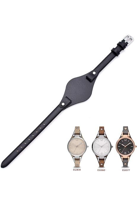 Uhrenarmband aus echtem Leder, 8 mm, Ersatz für Fossil ES3148  