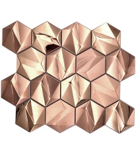 Mosaique cuivre satine martele Vente mosaique emaux de verre Cooper pplaque sur filet