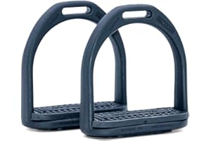 Compositi AMKA Steigbügel Profile aus Kunststoff für Kinder und Jugendliche stoßdämpfend, feuchtigkeitsbeständig, Elastomer Einlage schwarz