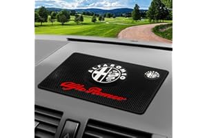 NURCIX Tappetino antiscivolo con logo auto Supporto telefono cruscotto Accessori antiscivolo impermeabili per Alfa Romeo Giulia Giulietta GT Mito Spider