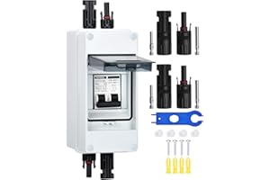 DIHOOL DC disjoncteur système photovoltaïque disjoncteur fusible automatique 2 pôles 30A 12V (12V-400V) avec câble prise solaire ip65 boîtier étanche