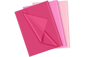 PLULON 90 fogli decorazioni per baby shower carta velina rosa, fogli di carta velina colorati per confezioni regalo per confezioni carta da regalo fai-da-te compleanno matrimonio decorazioni