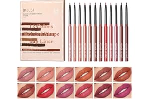 Pakivs 12 Couleurs Mat Lip Liner Pen Set,Crayon à Lèvres Résistant À La Décoloration Durable,Imperméable Rouge Nude Velours Rouge Crayon À Lèvres Haute Pigmenté Crayon À Lèvres Pour Femmes