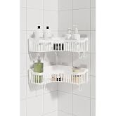 ATA HOME Banyor K&ouml;şe Yapışkanlı Banyo Rafı, 2'li Banyo D&uuml;zenleyici, Duvar Duş Rafı Bany Organizer Şampuanlık