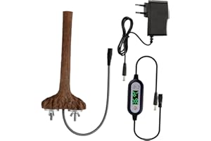 SHARPLACE Perchoir chauffant destiné aux oiseaux, chauffage thermostatique pour cage à oiseaux, perchoir chauffé pour perruches, perroquets, calopsittes, protection contre le froid, installation facile