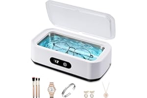 OHUHU Ultraschallreinigungsgerät, 650ML Ultraschallreiniger Brille,48KHz Schmuckreiniger Ultraschall, Ultraschall Reinigungsgerät, Ultrasonic Cleaner mit 5 Zeitfunktionen für Brillen,Schmuck,Uhren,Münzen