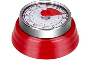 ‎DRAGONX2 Kitchen Timer Mechanical Timer Kitchen Magnetic Magnetic to Attach to Fridge Red Mechanical Timer for the New Year for Kitchen, Cooking, Baking (1-60 Minutes)