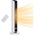 HOMCOM 1100W/2200W Space Heater with 65° Oscillation & 8-Hour Timer and Overheat & Tip Over Protection, Room Heater with 2 Heat and Fan for Bedroom, 29 inch