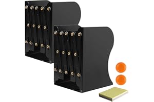 DIFIT Buchstütze, Buchstützen, Buchstütze Metall, 2 Stück Bücherhalter, Verstellbare Buchstütze, Bücherstütze für Regal, Buchstütze Metall Schwarz für Schreibtisch