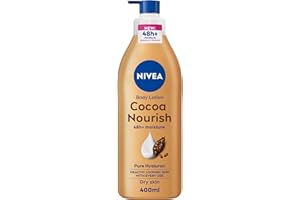 NIVEA Body Lotion Moisturizer for Dry Skin, 48h Moisture Care, Cocoa Butter Vitamin E, 400ml Package design may vary